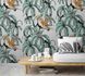 Room Image Photo Wallpaper Leilani Monkeys Jungle grey green