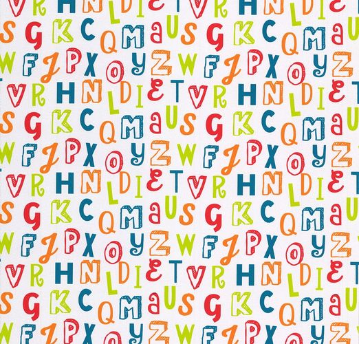 Kids Wallpaper Die Maus letters white colourful 05214-10