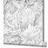 Photo Non-Woven Wallpaper Leaves Floral grey white 33308 3