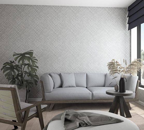 Photography Non-Woven Wallpaper Bast Wood Rattan grey 33314