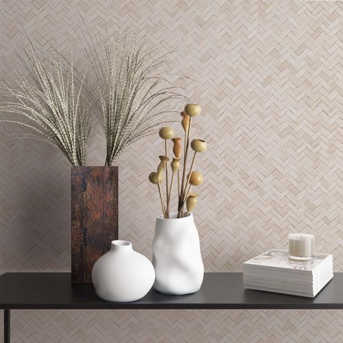 Photo Non-Woven Wallpaper Bast Wood Rattan beige 33333