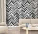 Picture Photo Wallpaper Zig-Zag Wood Look grey black 47246 1