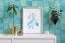 Picture Non-Woven Wallpaper Tiles green blue Marburg 45720 1