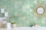 Photo Non-Woven Wallpaper Tiles light green Marburg 45722 1