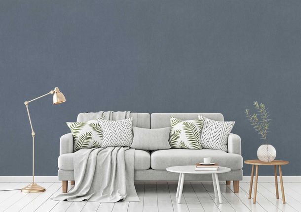 Non-Woven Wallpaper Plain Design blue-grey 38369-3