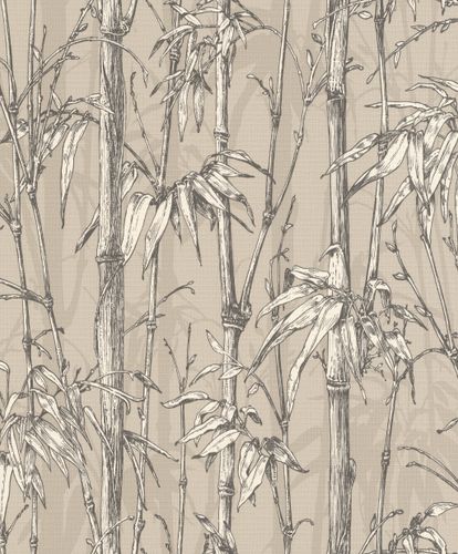 Non-Woven Wallpaper Rasch Bamboo beige white 484861