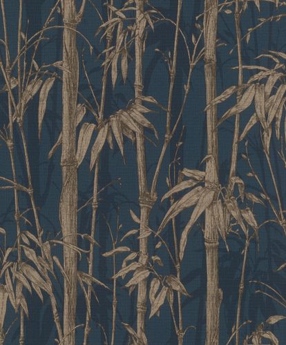 Non-Woven Wallpaper Rasch Bamboo blue gold 484892