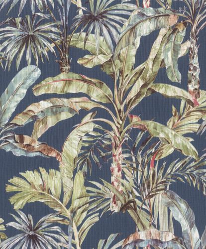 Non-Woven Wallpaper Rasch Jungle green blue 485288