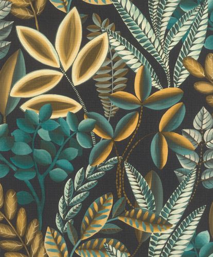 Non-Woven Wallpaper Rasch Leaves orange-brown 485561