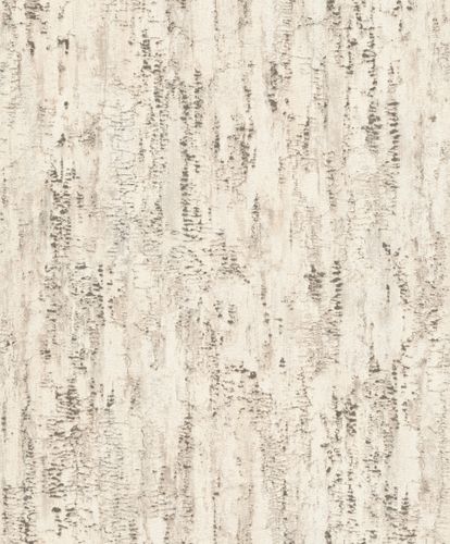 Non-Woven Wallpaper Rasch Wood Birch beige grey 554052