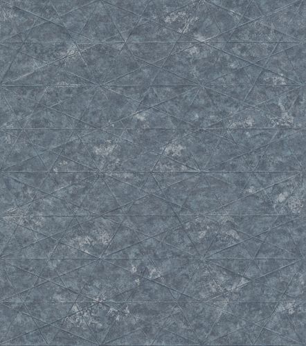 Non-Woven Wallpaper Rasch Graphic blue silver 554366