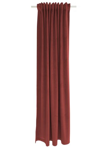 Velvet curtain Uni red opaque Velia 245x140