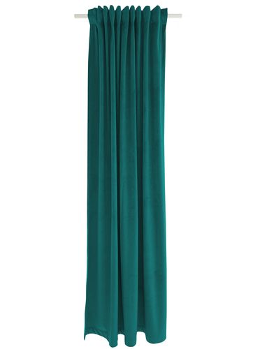 Velvet curtain Uni petrol opaque Velia 245x140