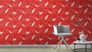 Wallpaper BARBARA HOME crane motif red and white 560671 4