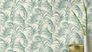 Wallpaper BARBARA HOME bamboo leaves white dark green 3