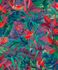 Non-woven wallpaper Grandeco leaves flowers red green purple 1