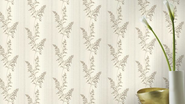 Rasch Non-Woven Wallpaper floral Grey Beige 651027