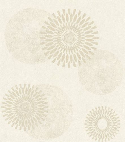 Rasch Non-Woven Wallpaper Concrete Cirlces Beige Gold