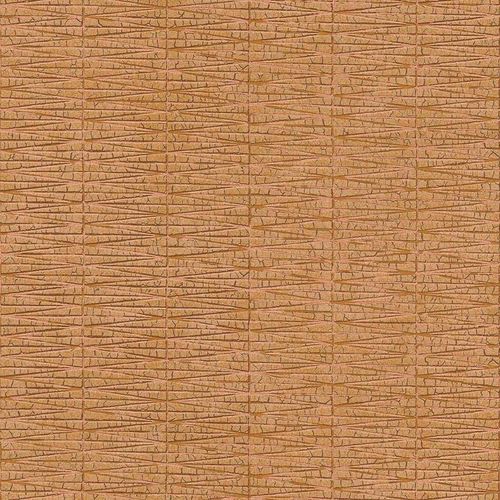 Non-woven wallpaper texture lines brown copper metallic 38597-5