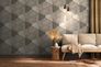 Non-woven wallpaper Grey White Triangles 383535 4