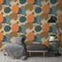 Non-woven wallpaper AS Creation Orange Beige Circles 385951 3