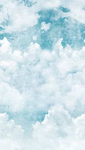 Wall mural non-woven Grandeco Blue White Clouds A42501