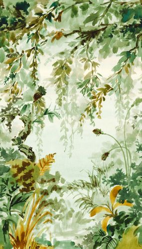 Wall mural non-woven Grandeco Green Jungle A52201