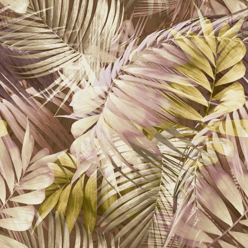 Non-woven wallpaper Nomad Pink leaves 170703 Grandeco