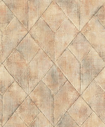 Non-woven wallpaper Nomad Beige Pattern Tile Grandeco