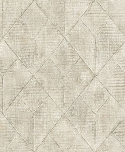 Non-woven wallpaper Nomad Gray Tile Pattern Grandeco