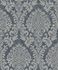 Non-woven wallpaper Blue Gray Damask Grandeco 1