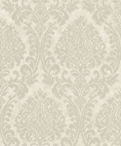 Non-woven wallpaper Nomad gray beige damask look Grandeco