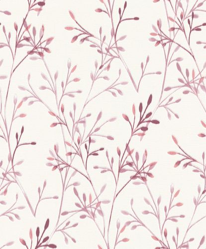 Non-woven wallpaper Grandeco White Branches Phoenix