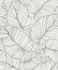 Non-woven wallpaper Grandeco White leaf pattern Phoenix 1