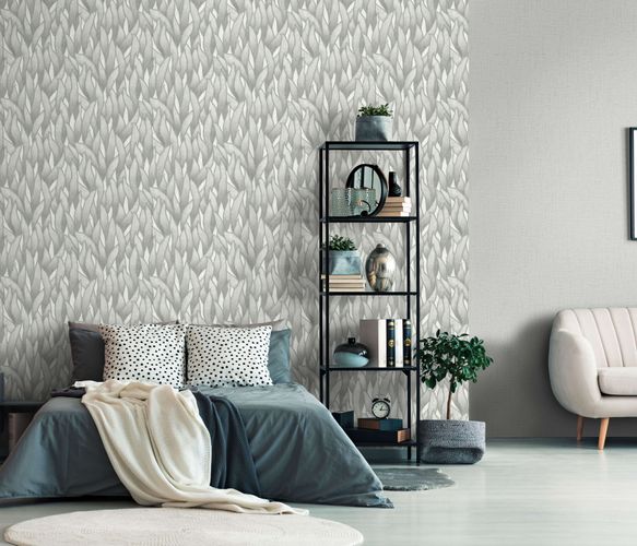 Non-woven wallpaper Erismann Spotlight Leaves Grey 10104-10