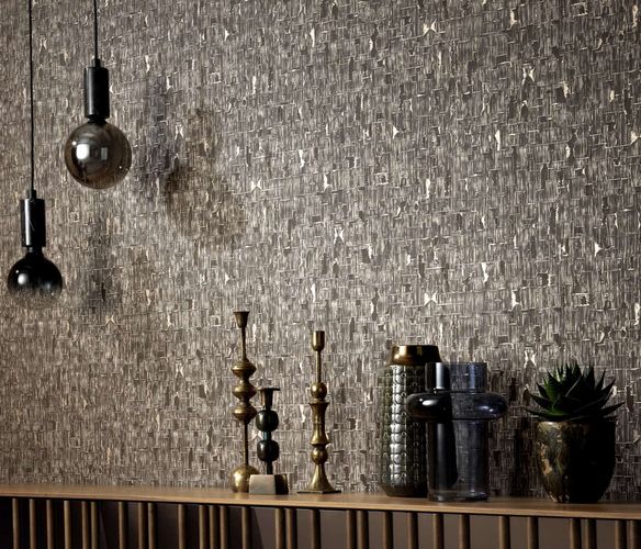 Erismann non-woven wallpaper anthracite metallic texture