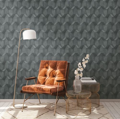 Non-woven wallpaper 38827-2 grey concrete look