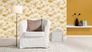 Non-woven wallpaper Rasch ferns cream yellow 555158 5