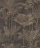 Non-woven wallpaper Rasch ferns black gold 555165 2