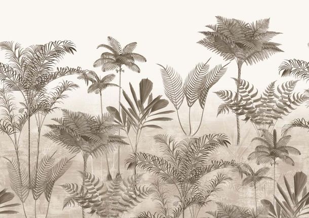 Wall mural Rasch Ferns Brown Beige 556179