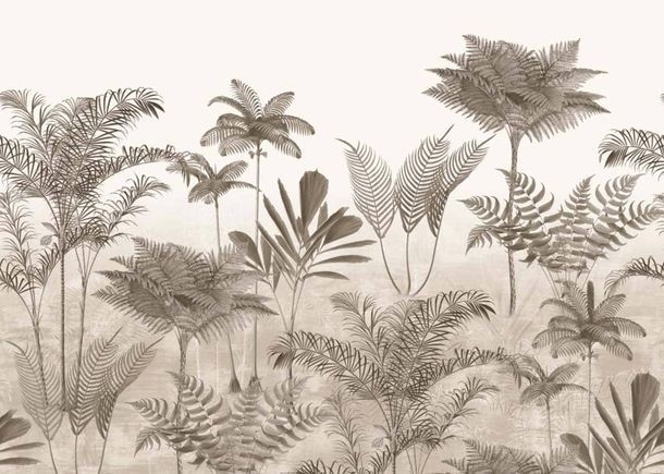 Wall mural Rasch Ferns Brown Beige 556186