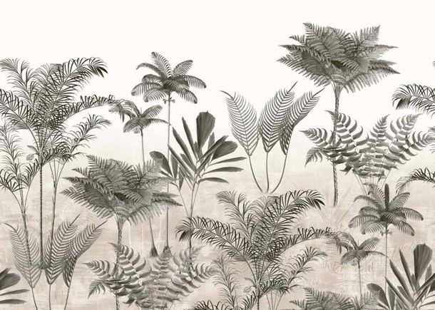 Wall mural Rasch Ferns Beige grey 556223