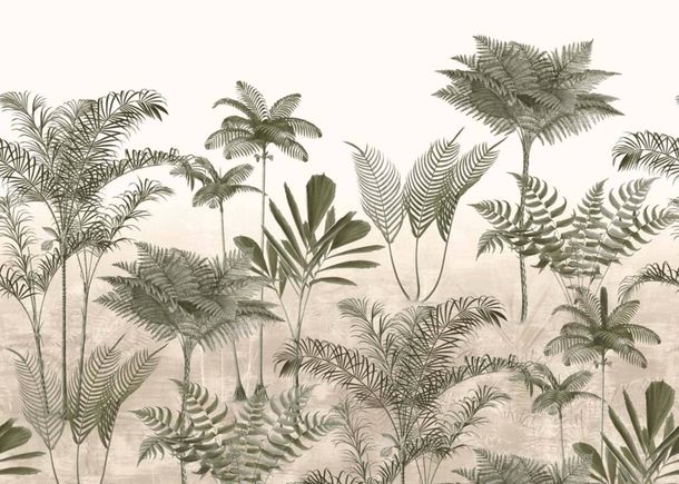 Wall mural Rasch Ferns Khaki Beige 556285