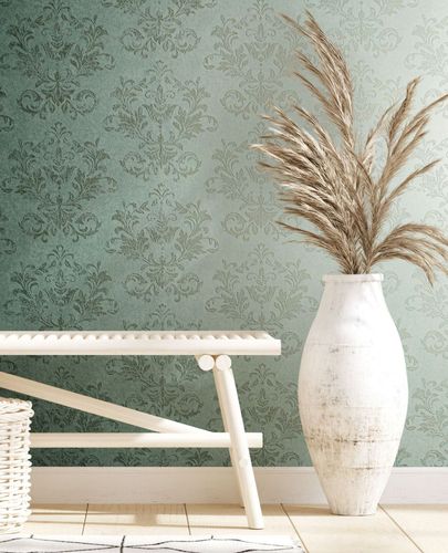 Non-woven wallpaper 34009 baroque green grey Marburg