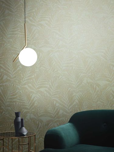 Non-woven wallpaper 34003 leaves green beige Marburg