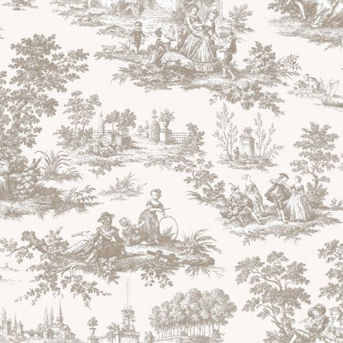 Toile De Jouy Wallpaper - Anthracite