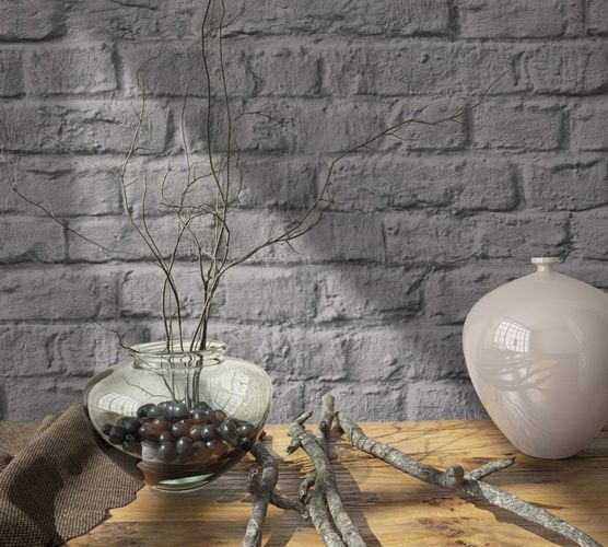 Marburg non-woven wallpaper 34168 stone look brown grey