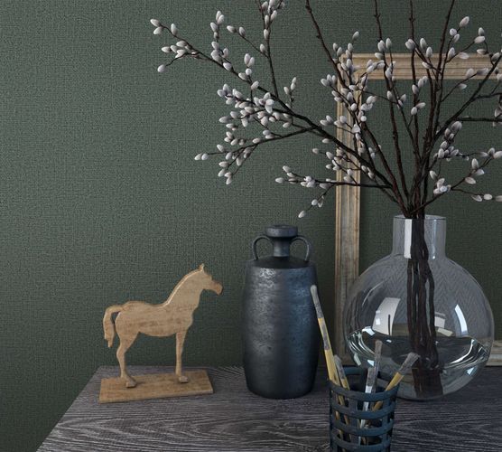 Marburg non-woven wallpaper 34180 textile look green grey