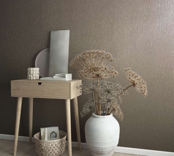 Non-woven wallpaper brown textile look Marburg 32955