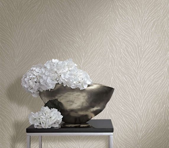 Non-woven wallpaper beige pearl lines Marburg 58426